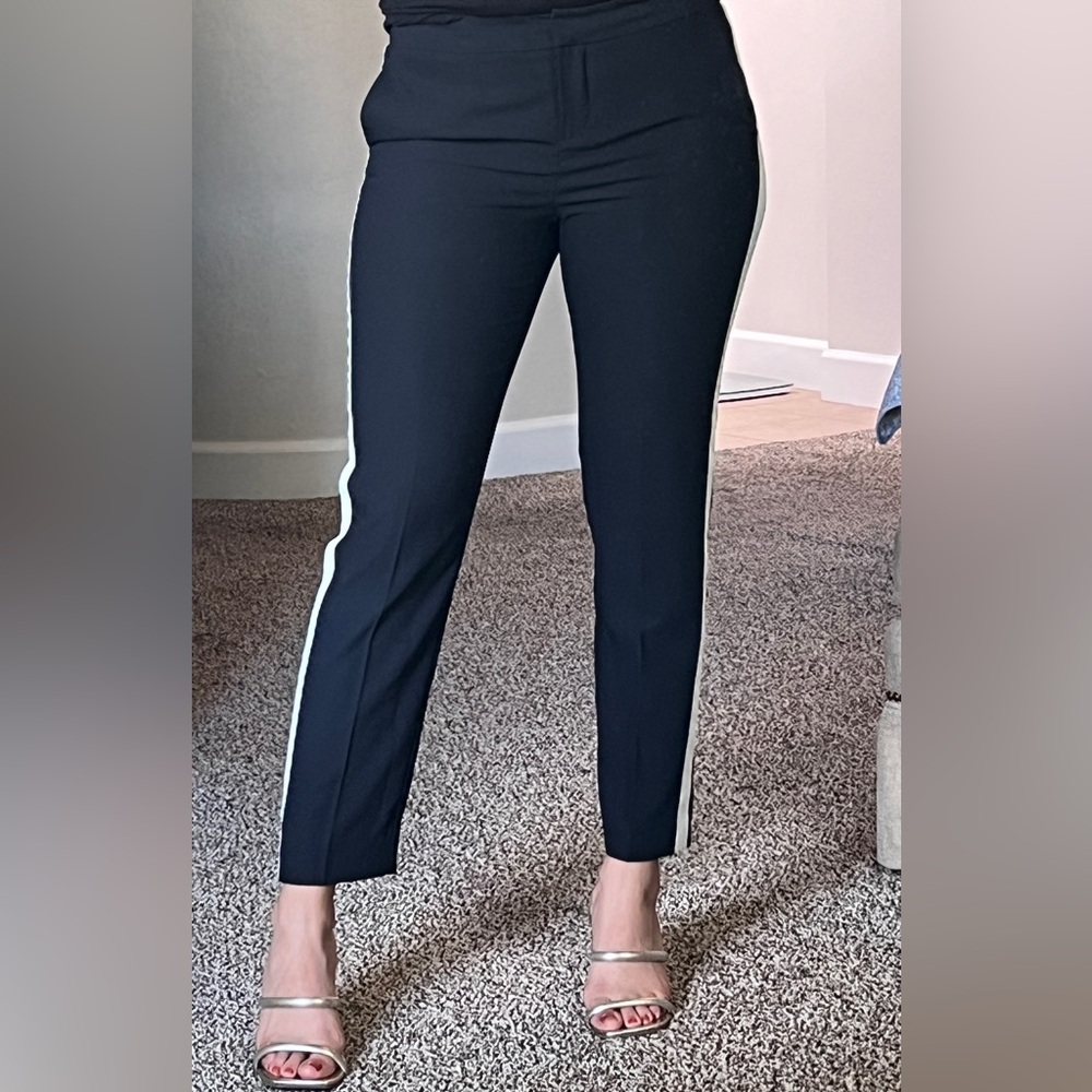 Halogen Women's Black Pants with White Stripe